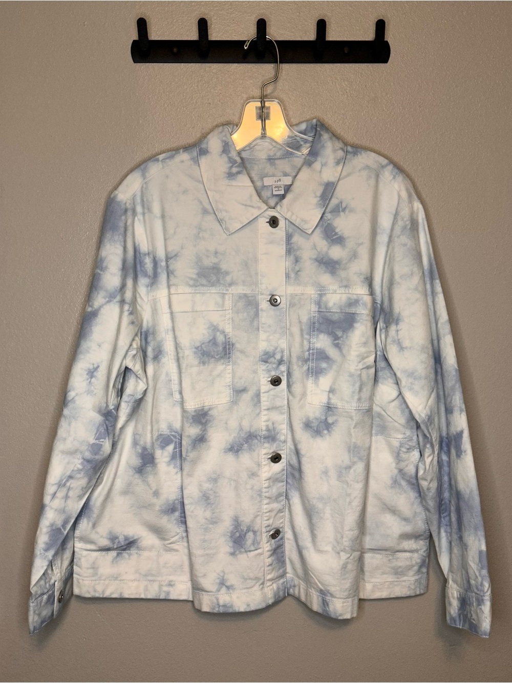 NWT J. Jill Light Blue Tie-Dye Jean Jacket